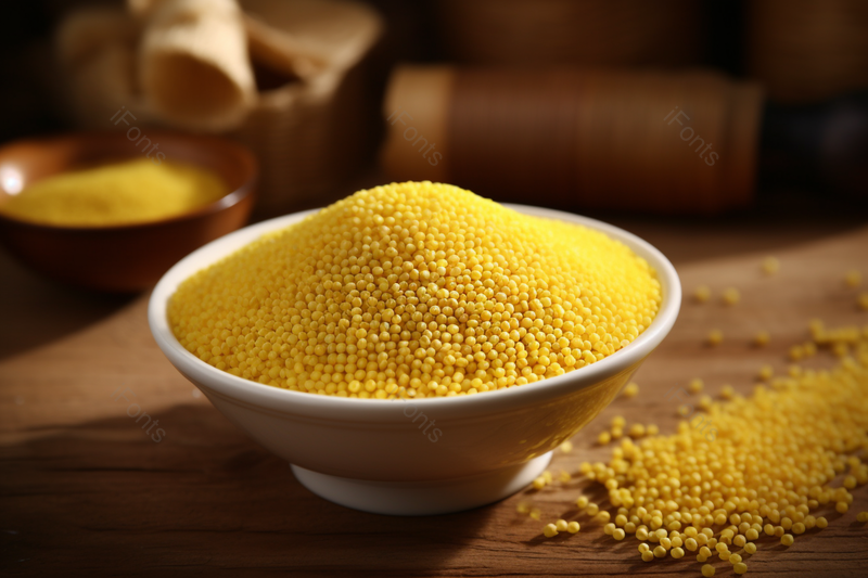 清晰的摄影图高清的图片电商产品拍摄美食美味食物木板上一碗黄色的小米,高清,摄影图,摄影图片,图片大全,摄影图免费下载